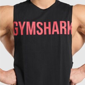 Gymshark Black Logo Sleeveless Training Tank XS Red Graphic Muscle Tee
